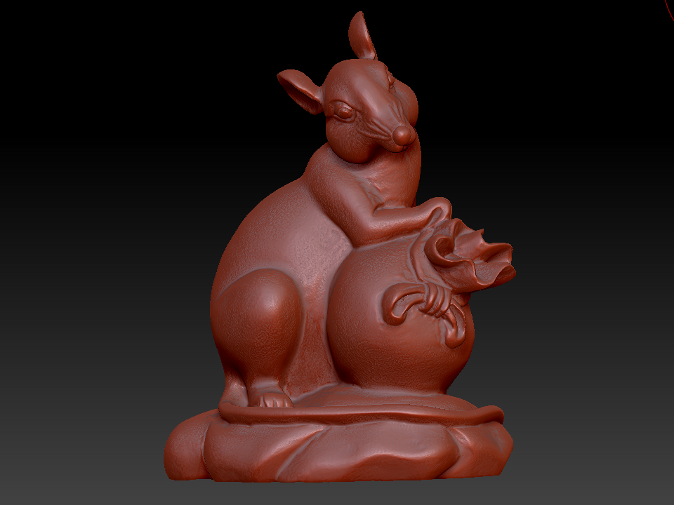 十二生肖 鼠zbrush圆雕图stl三维立体