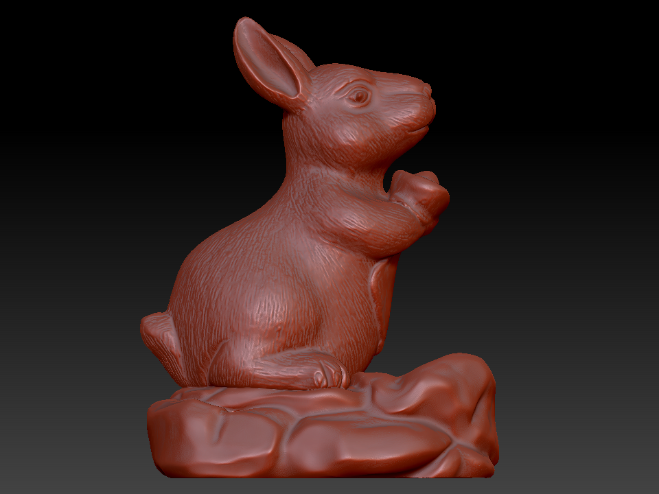 十二生肖 兔zbrush圆雕图stl三维立体