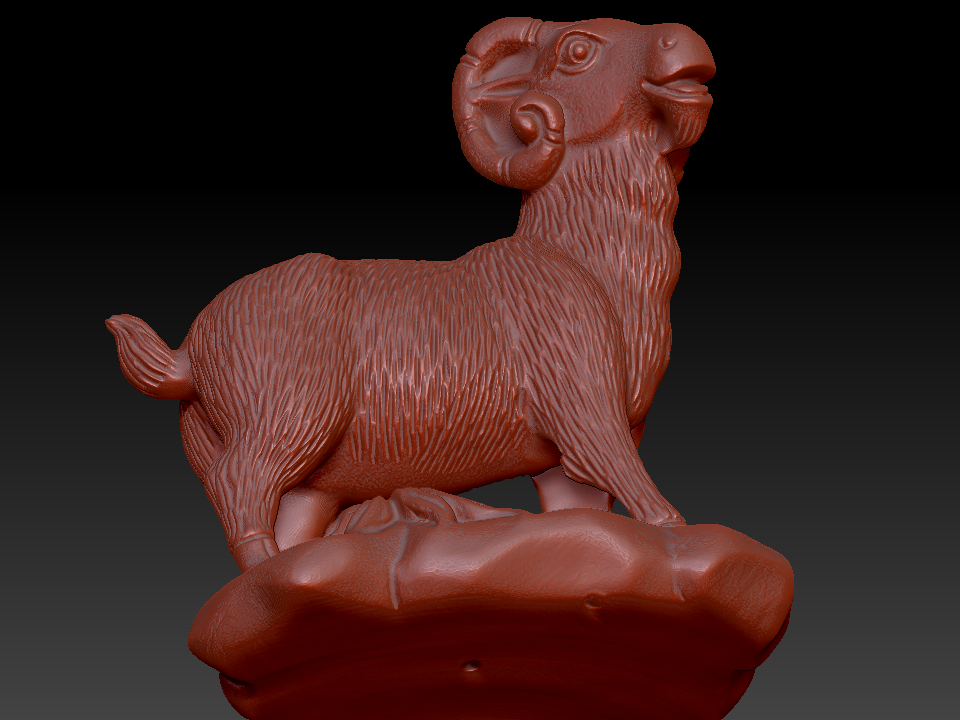 十二生肖 羊zbrush圆雕图stl三维立体