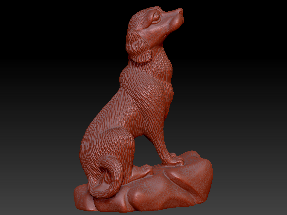 十二生肖 狗zbrush圆雕图stl三维立体