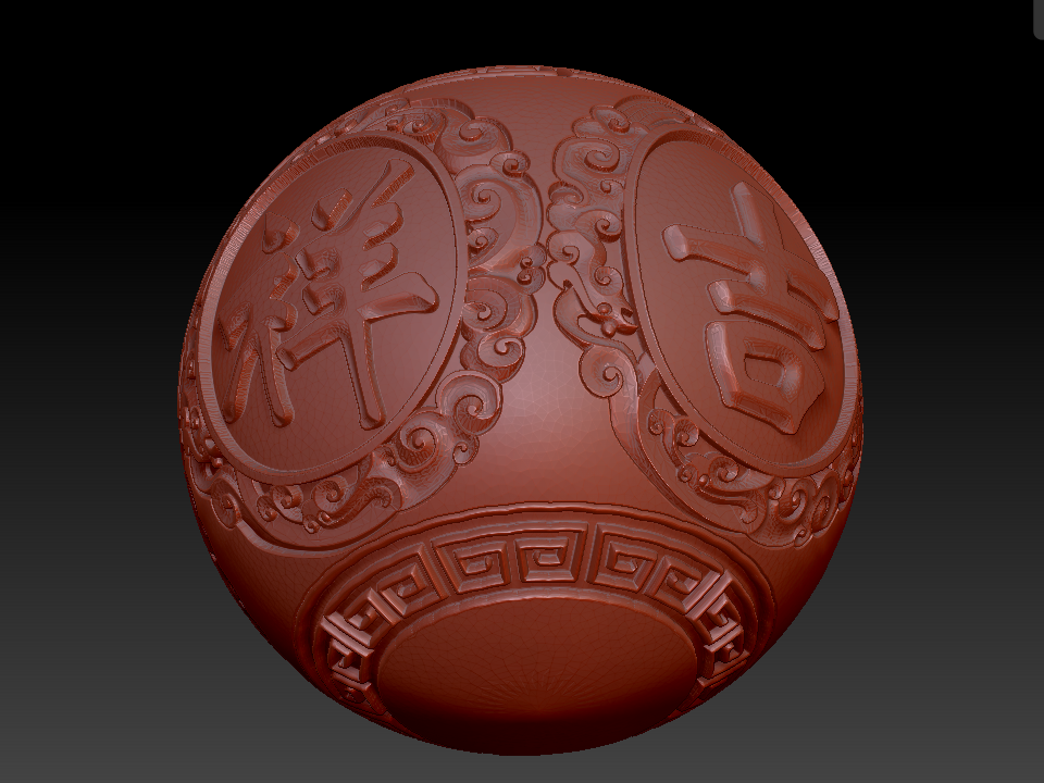 吉祥如意珠　zbrush圆雕图stl三维立体