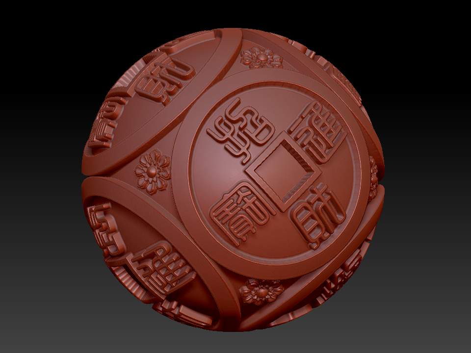 招财珠　zbrush圆雕图stl三维立体