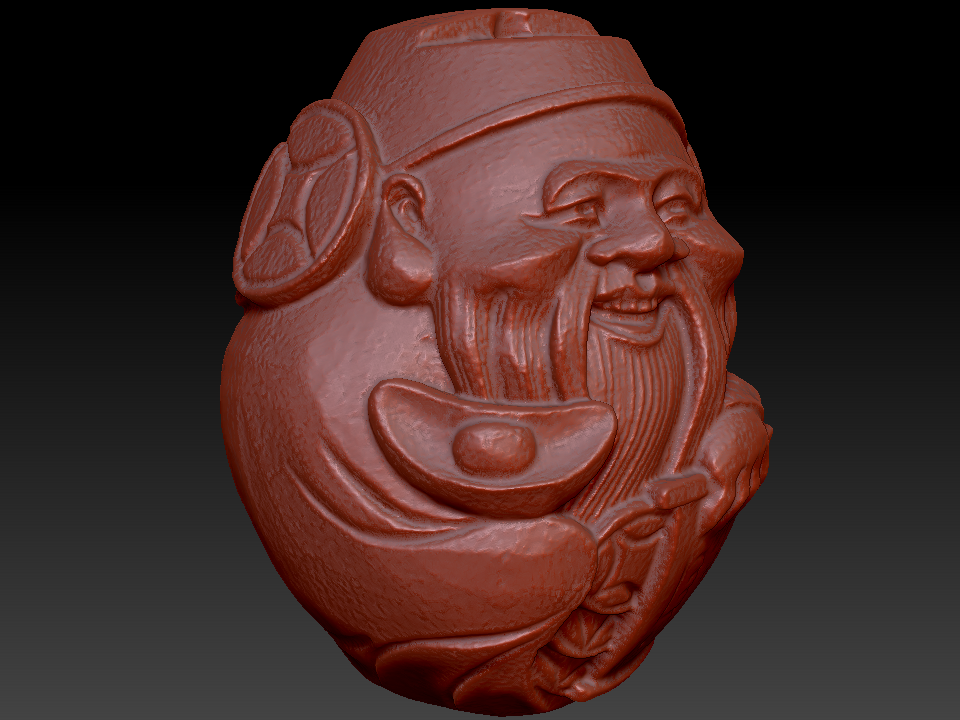 喜气洋溢小财神2zbrush圆雕图stl三维立体