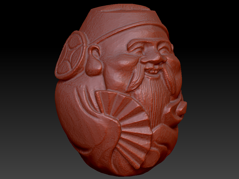 喜气洋溢小财神3zbrush圆雕图stl三维立体