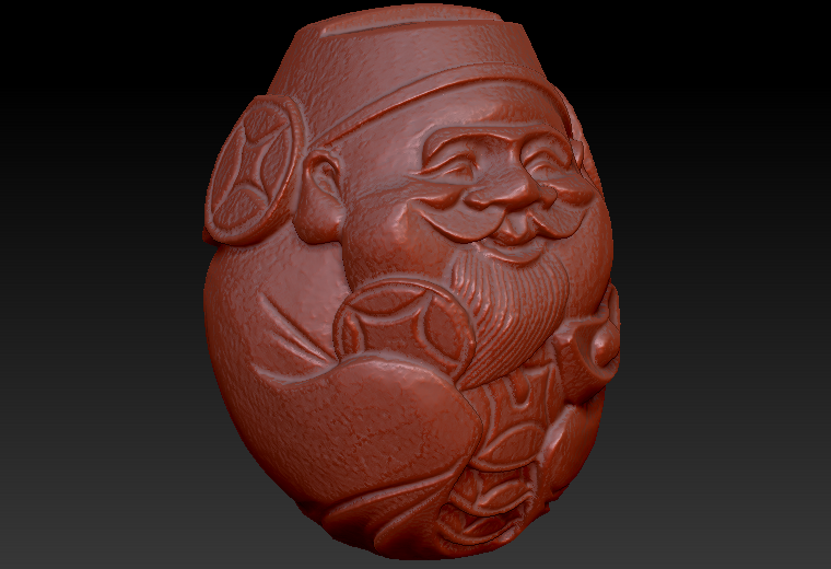 喜气洋溢小财神4zbrush圆雕图stl三维立体