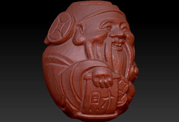 喜气洋溢小财神6zbrush圆雕图stl三维立体