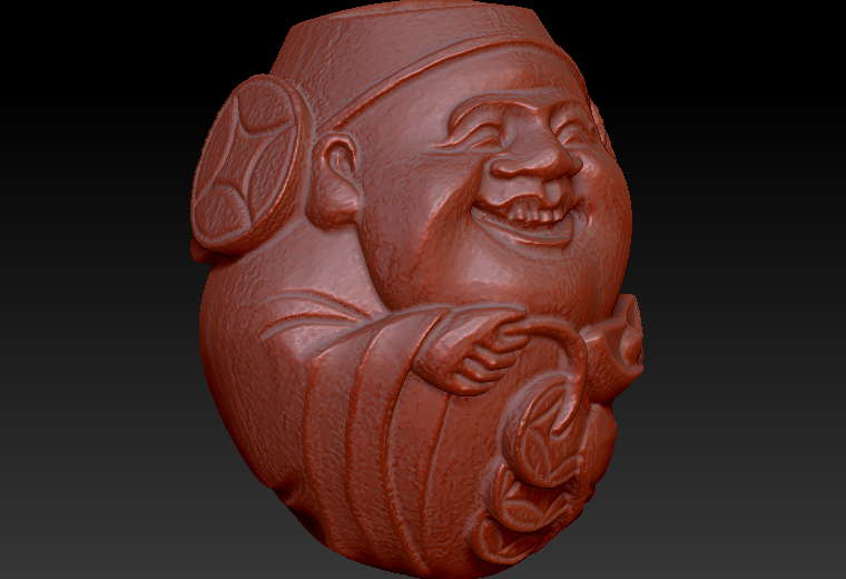 喜气洋溢小财神7zbrush圆雕图stl三维立体