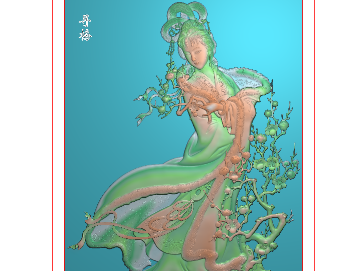 精品人物 寻梅 精雕 浮雕 图库