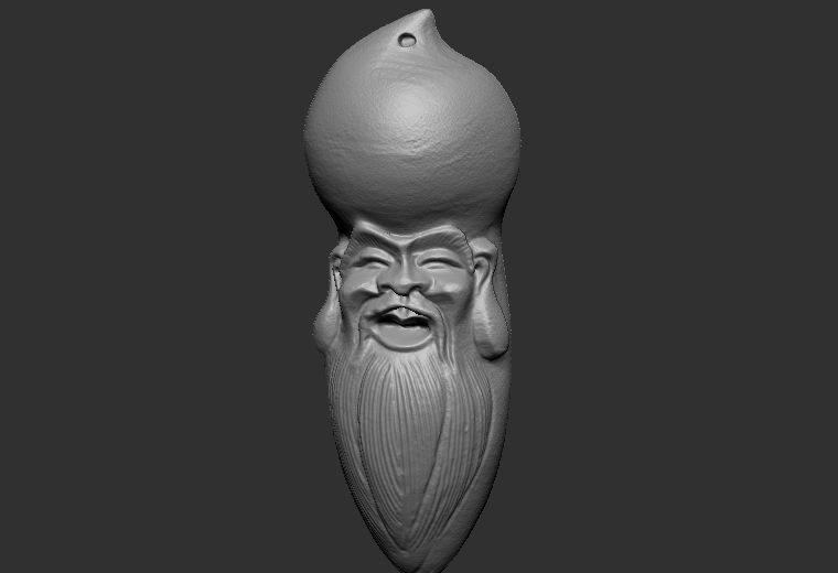 手把件寿星头zbrush圆雕图stl三维立体