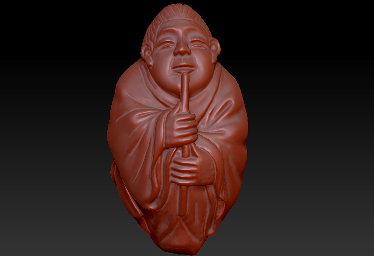 韩湘子核雕图zbrush圆雕图stl三维立体