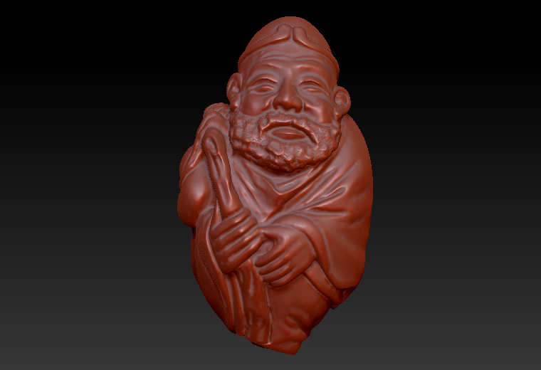 铁拐李核雕图zbrush圆雕图stl三维立体
