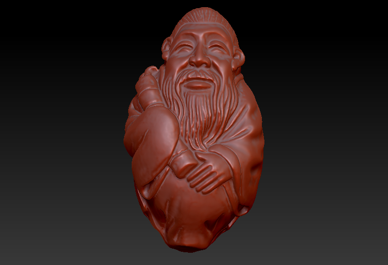张果老核雕图zbrush圆雕图stl三维立体