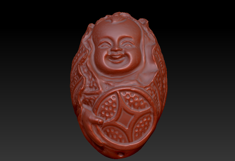 荷花仙童核雕图zbrush圆雕图stl三维立体