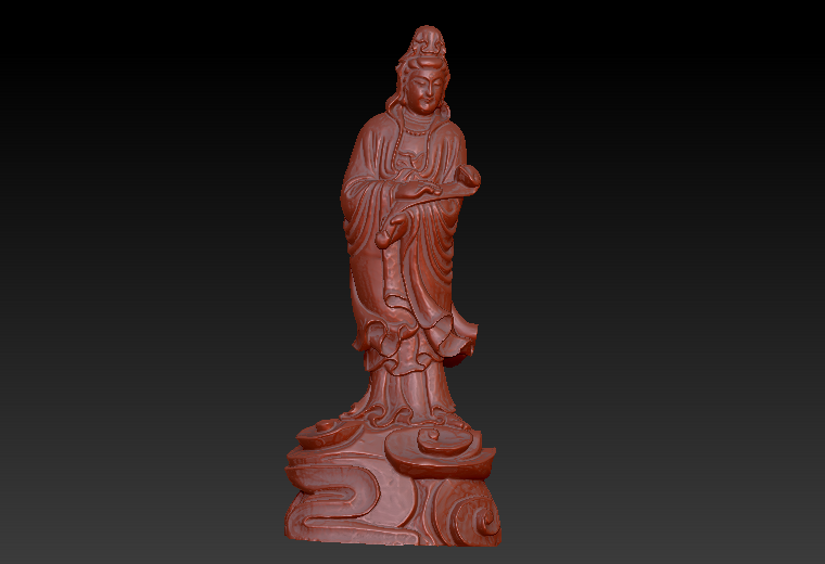 如意观音zbrush圆雕图stl三维立体