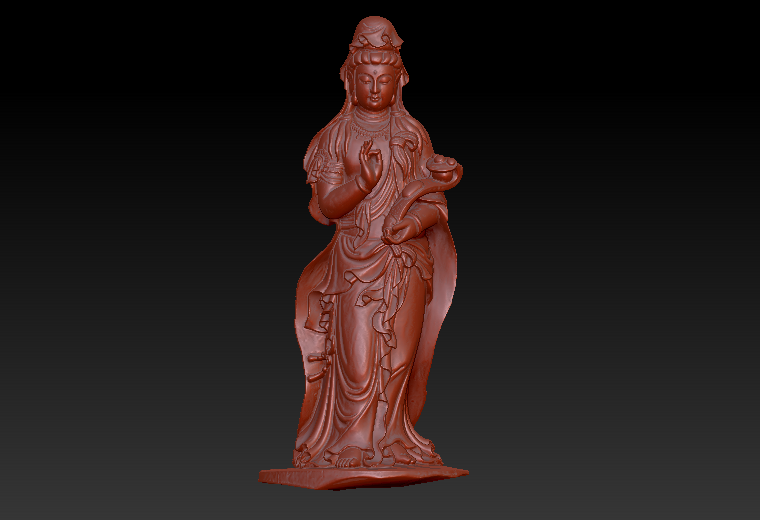 观音站披风zbrush圆雕图stl三维立体