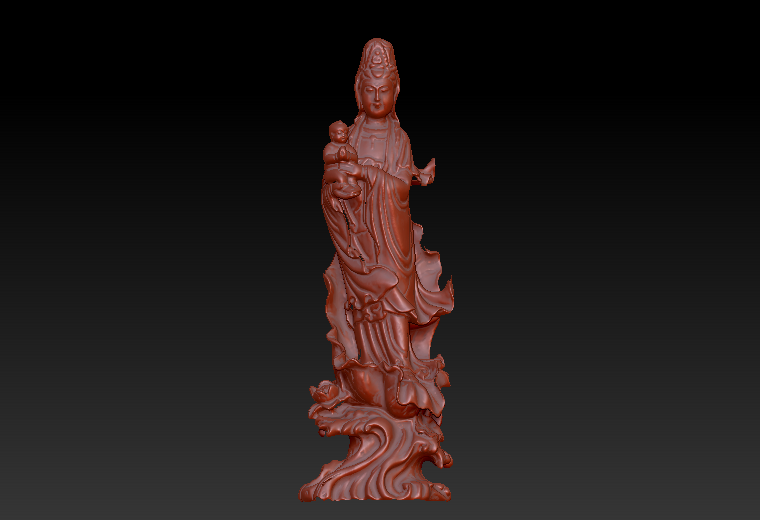 送子观音zbrush圆雕图stl三维立体