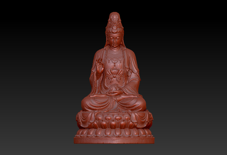 美院观音zbrush圆雕图stl三维立体