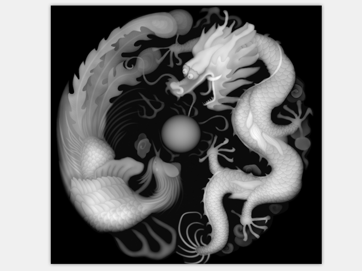 龙凤灰度图