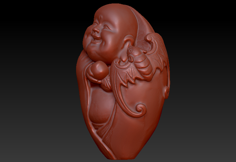 福寿把件zbrush圆雕图stl三维立体