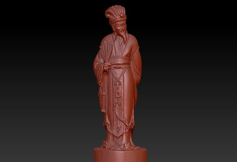 诸葛亮zbrush圆雕图stl三维立体