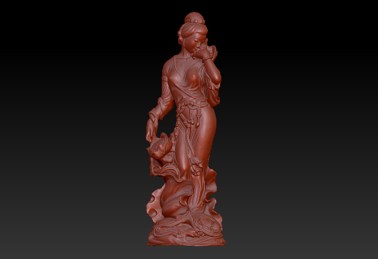 美女3号zbrush圆雕图stl三维立体