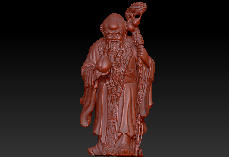 寿星zbrush圆雕图stl三维立体