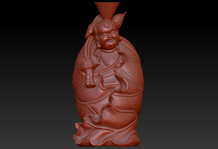 荷花童子A zbrush圆雕图stl三维立体