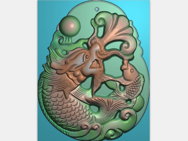 龙鱼 精雕浮雕图库