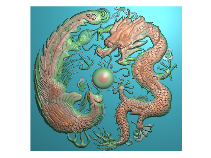 龙凤  精雕图