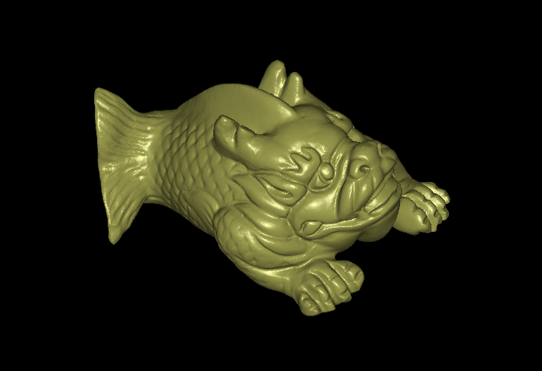 鱼龙 brush圆雕图stl三维立体