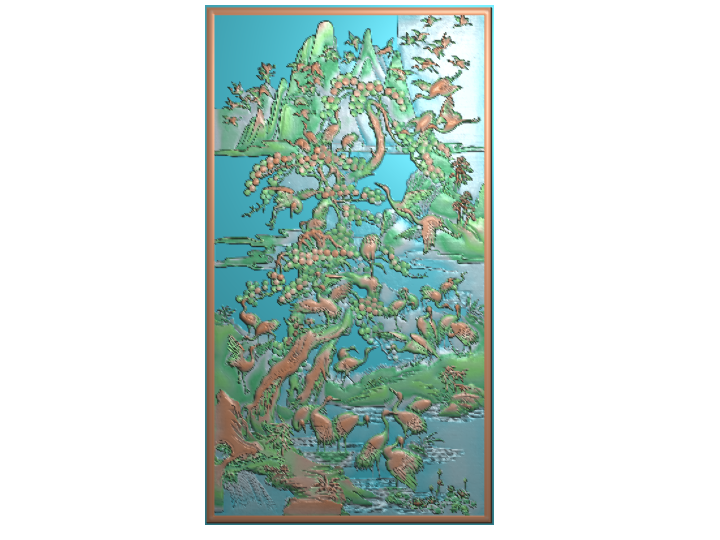 百鹤图  精雕图
