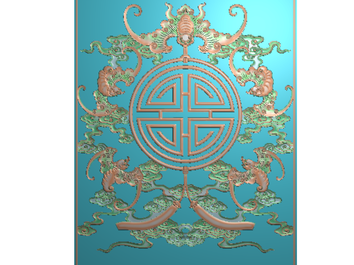 博古柜蝙蝠门板  精雕图