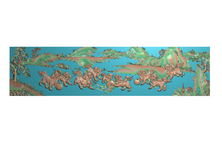 群狮图  精雕图