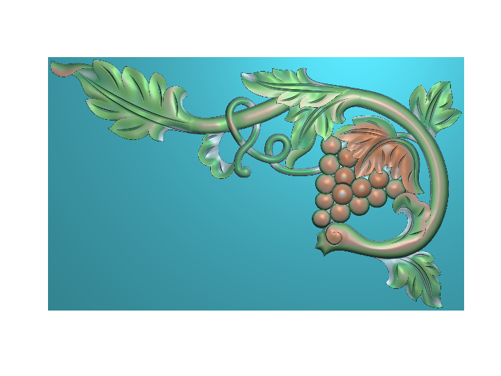葡萄角 花  精雕图
