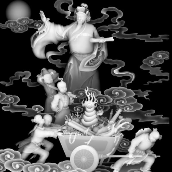 福星  精雕灰度图