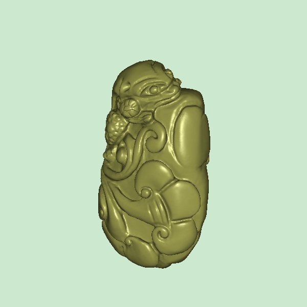 金蝉 爬 brush圆雕图stl三维立体