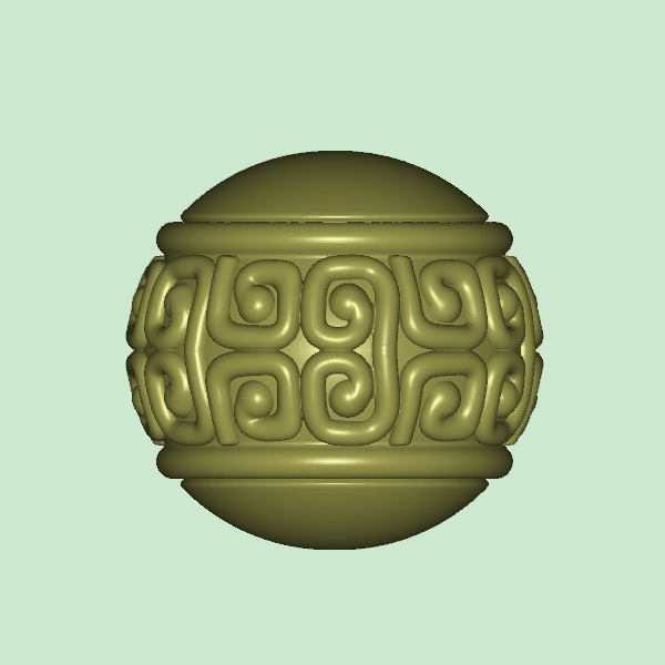 回纹珠 brush圆雕图stl三维立体