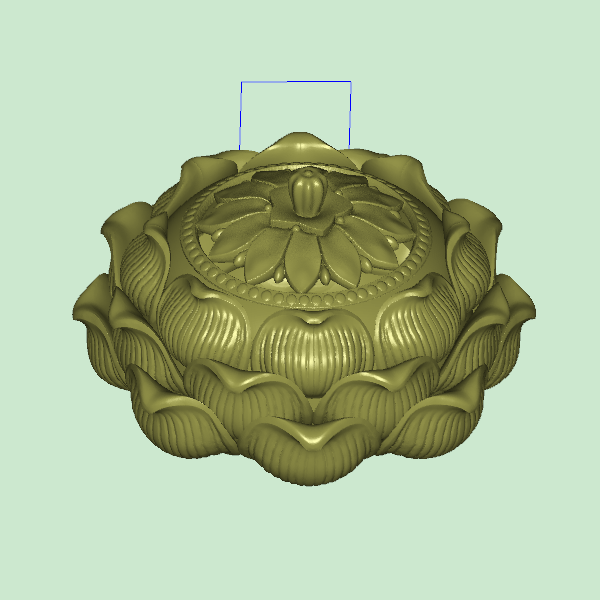 莲花香炉 brush圆雕图stl三维立体