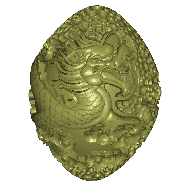 盘龙核雕 brush圆雕图stl三维立体