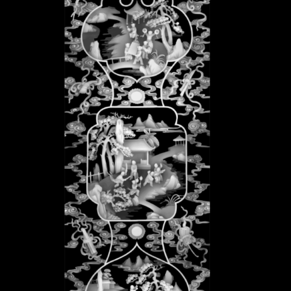 顶箱柜全图大衣柜2-2  灰度图