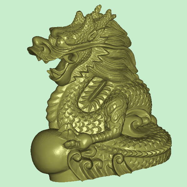 十二生肖龙  brush圆雕图stl三维立体