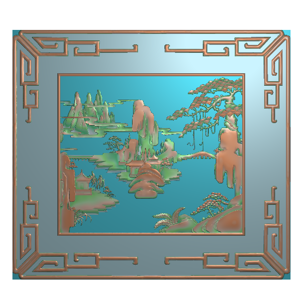 山水 精雕图