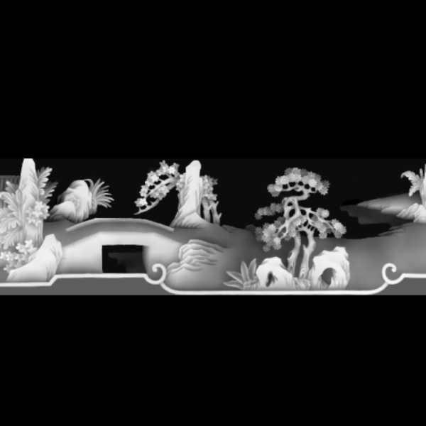 顶箱柜全图顶坚柜下眉  灰度图
