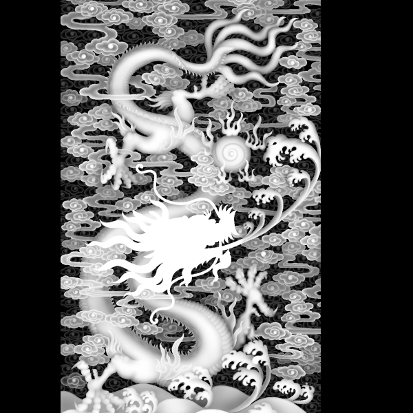 云龙侧板  灰度图