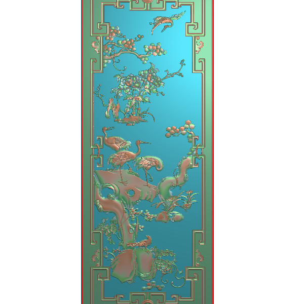 带框鹤精雕图A50
