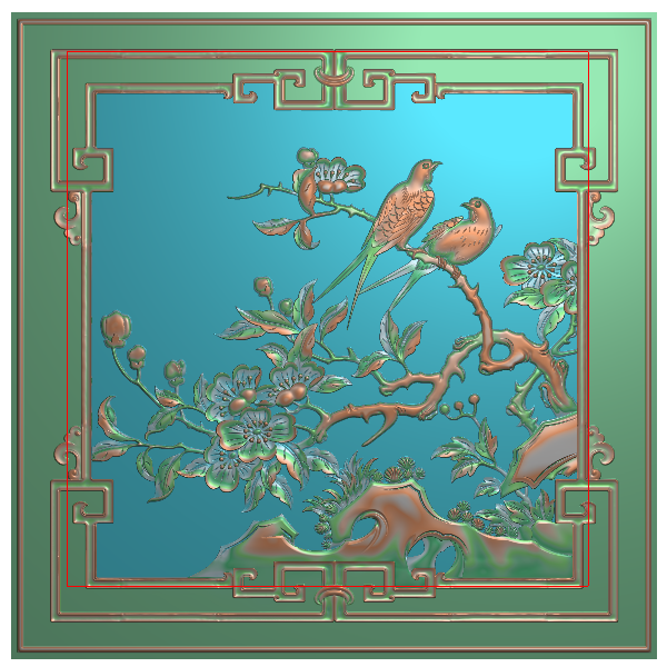 梅花鸟精雕图A38