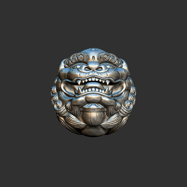 狮头核雕 圆雕立体 3D打印文件