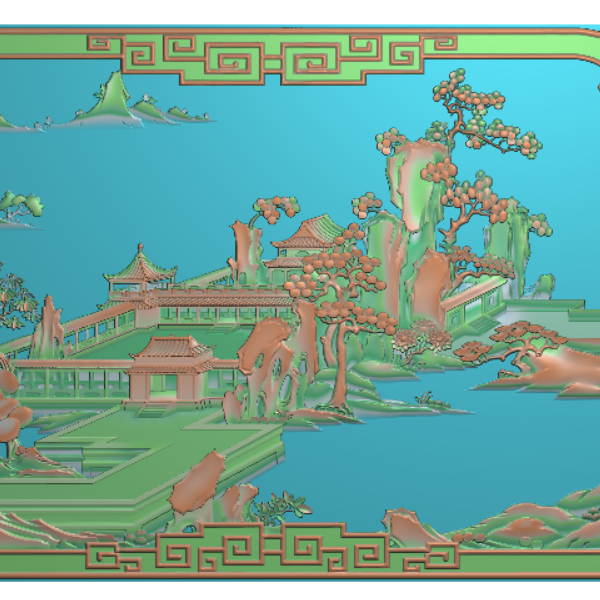 山水精雕图A8