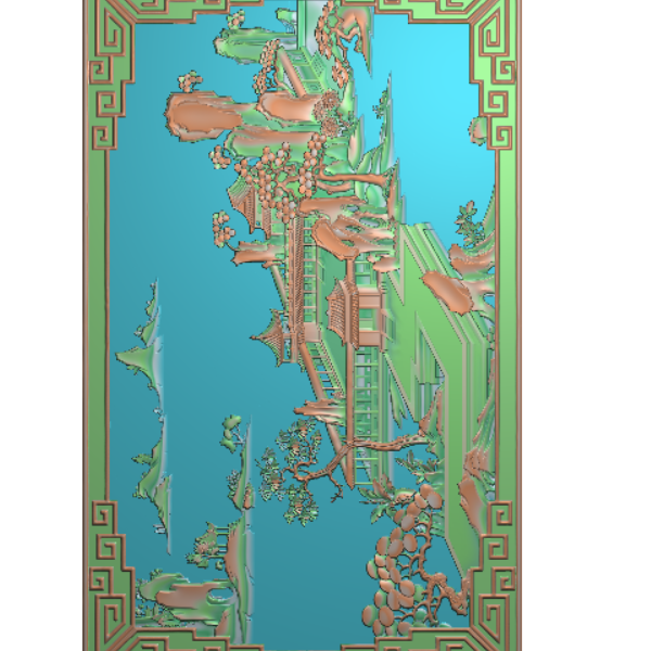 山水精雕图A5