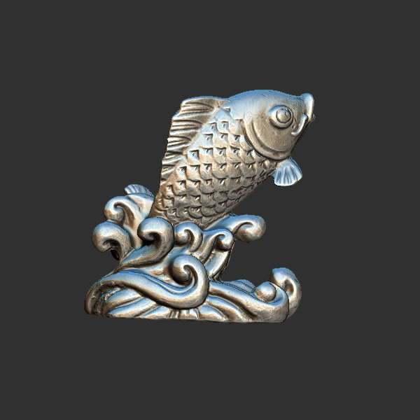 锦鲤 圆雕立体 3D打印文件